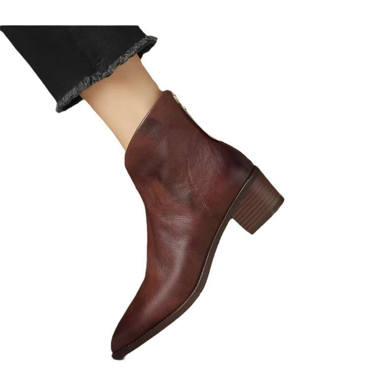 Chloé™ | Bottines de luxe à talon bas — Élégance urbaine & confort quotidien